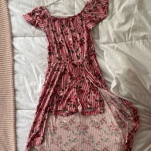 Rose Flower Pink Dress (with shorts)
